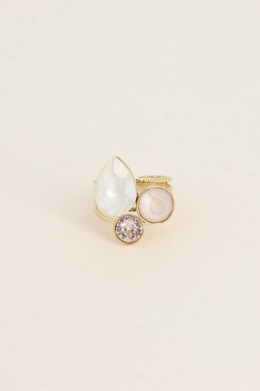 Bague Trilogie goutte - ornée de cristaux de Swarovski® IVOIRE