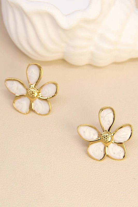 BOUCLES D'OREILLES FLEURS IVOIRE