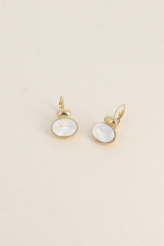 Boucles Vivine dorées - ornées de cristaux de Swarovski® GRIS CLAIR