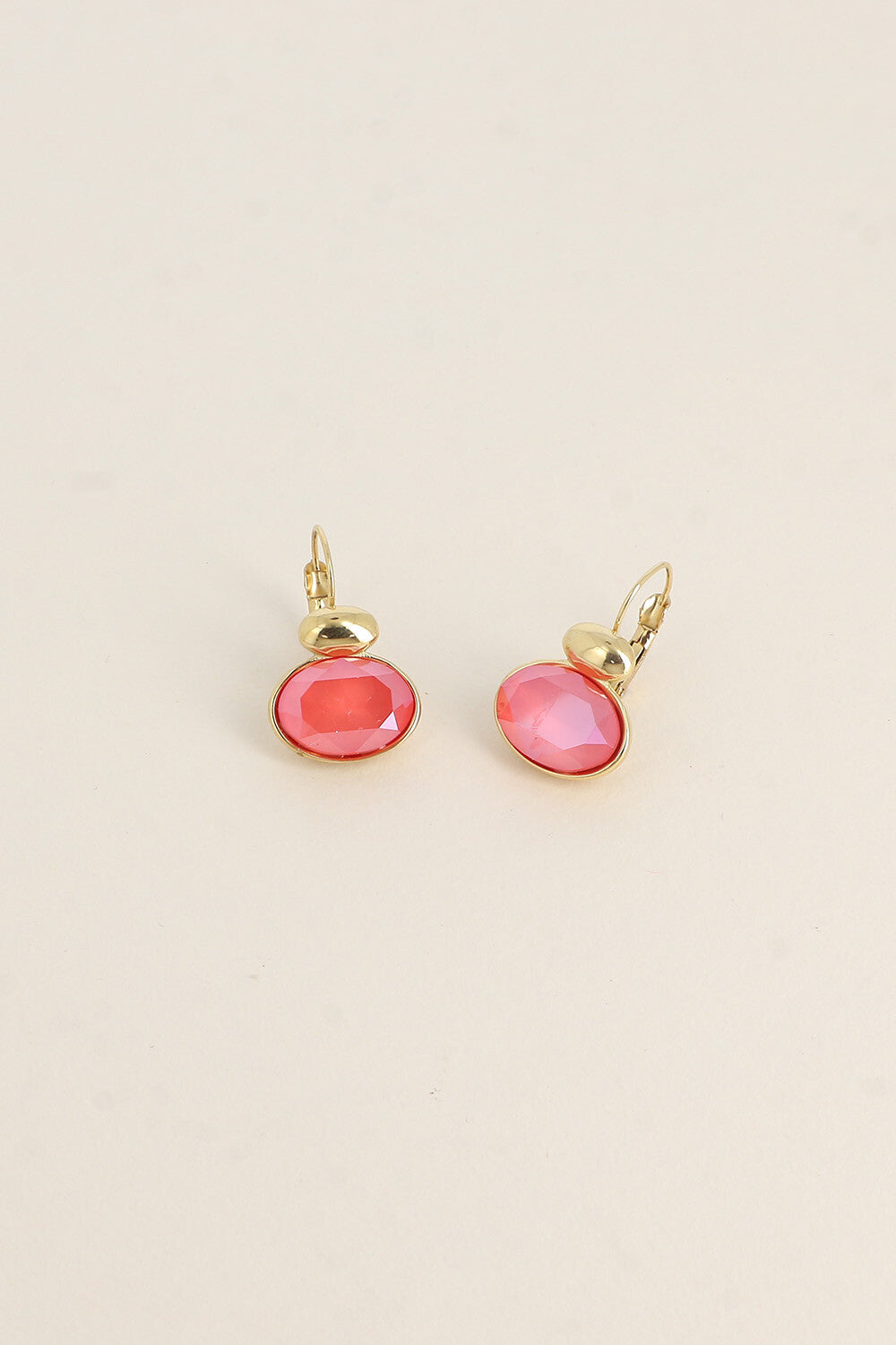 Boucles Vivine dorées - ornées de cristaux de Swarovski® ROUGE ORANGE