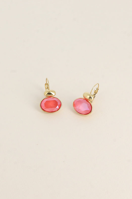 Boucles Vivine dorées - ornées de cristaux de Swarovski® ROUGE ORANGE