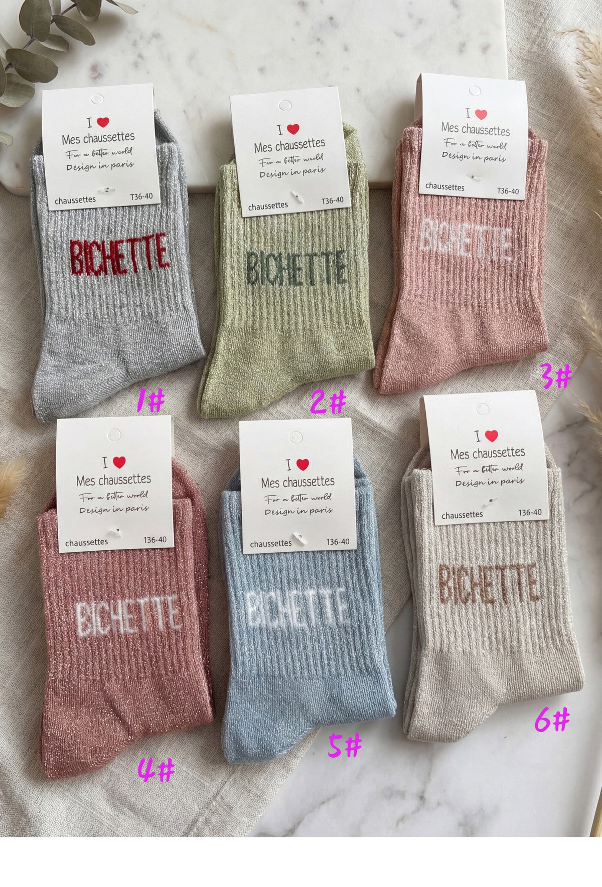 Chaussettes à paillettes “BICHETTE"