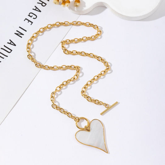 Collier avec pendentif cœur acier inoxydable argenté