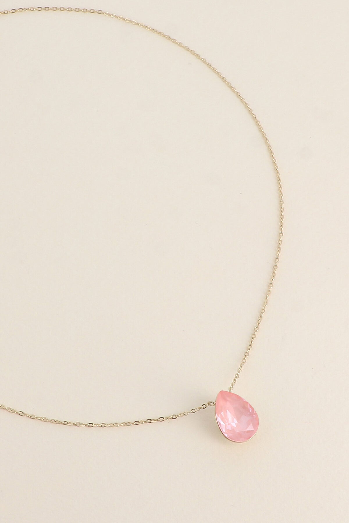 Collier Bertille doré - orné de cristaux de Swarovski® - forme goutte BLUSH