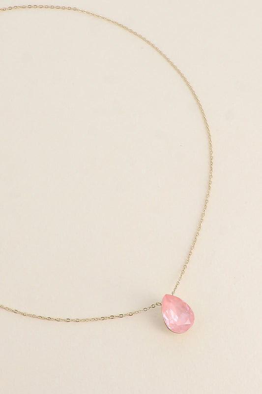 Collier Bertille doré - orné de cristaux de Swarovski® - forme goutte BLUSH