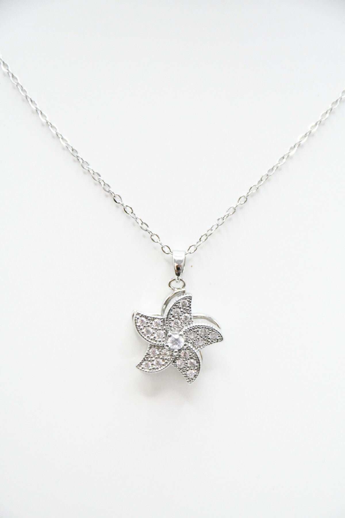 Collier toupie argenté
