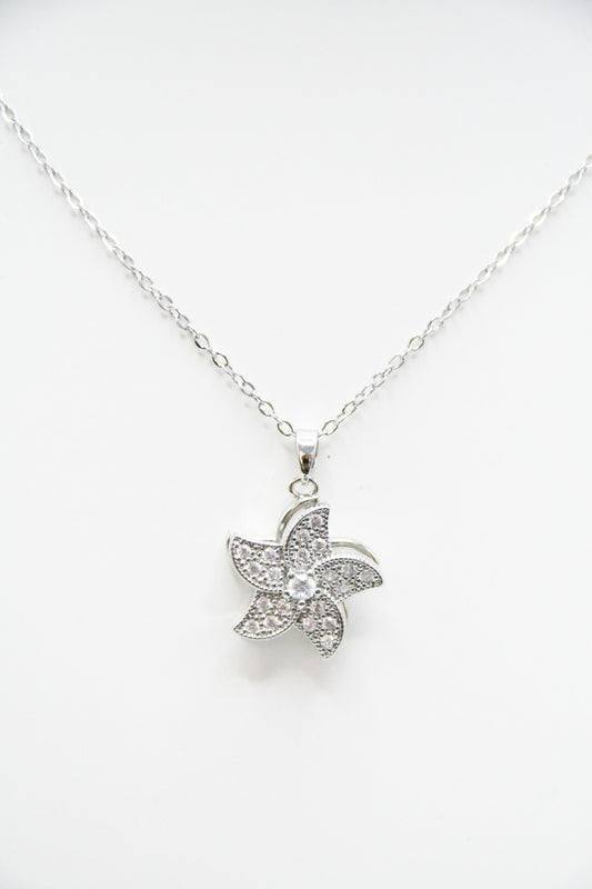 Collier toupie argenté