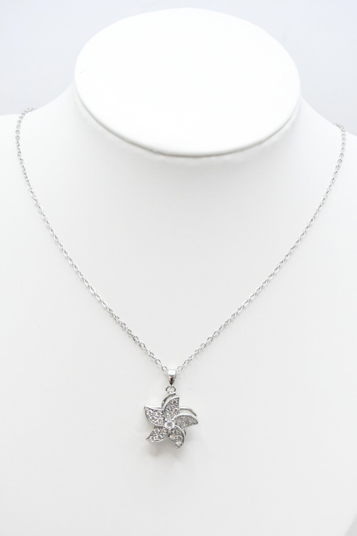 Collier toupie argenté