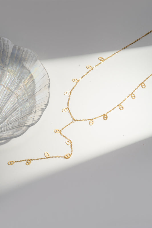 Collier Y acier inoxydable femme avec pendentif ovale – Élégance minimaliste