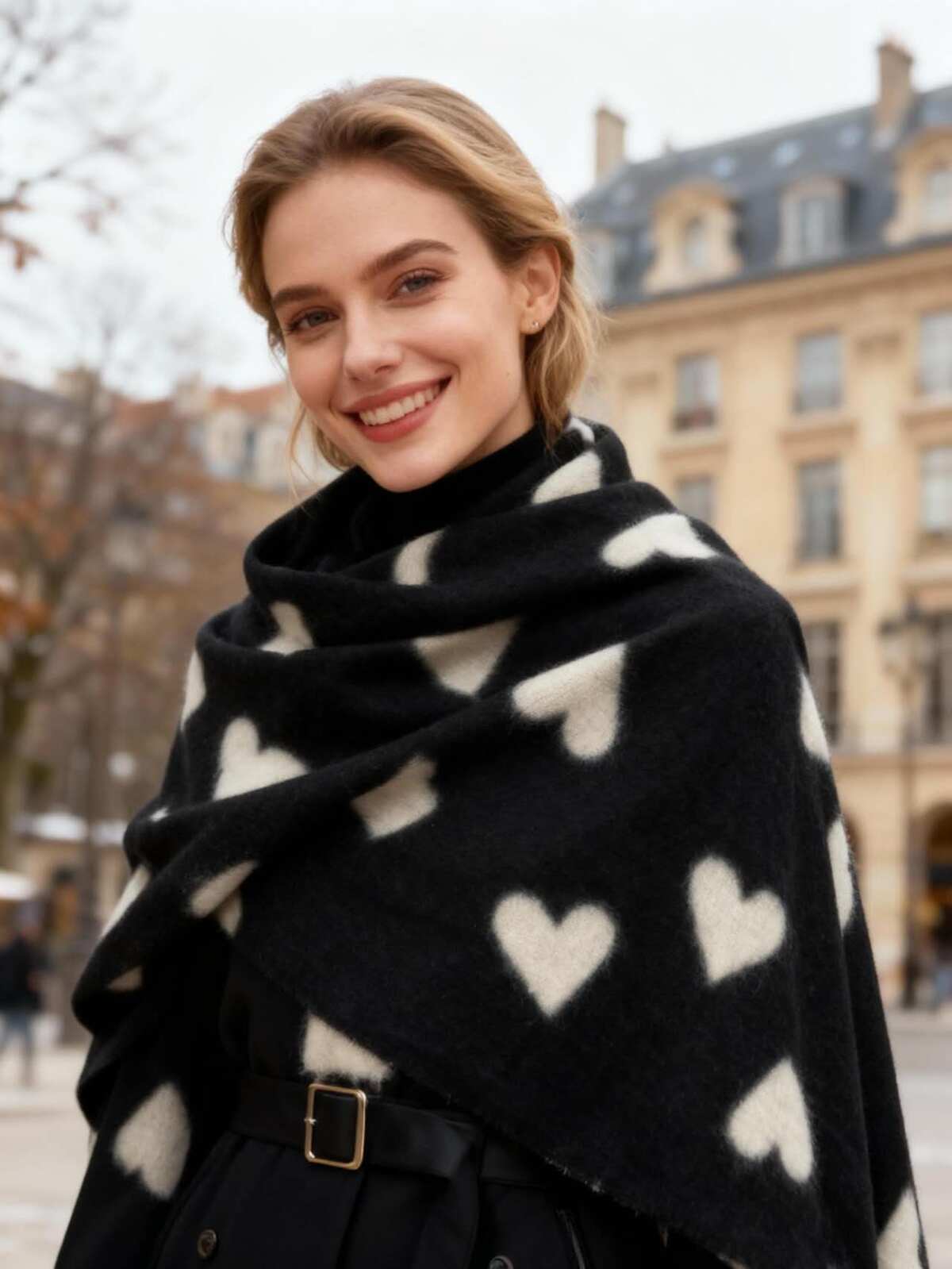ECHARPE COEURS BLANCS