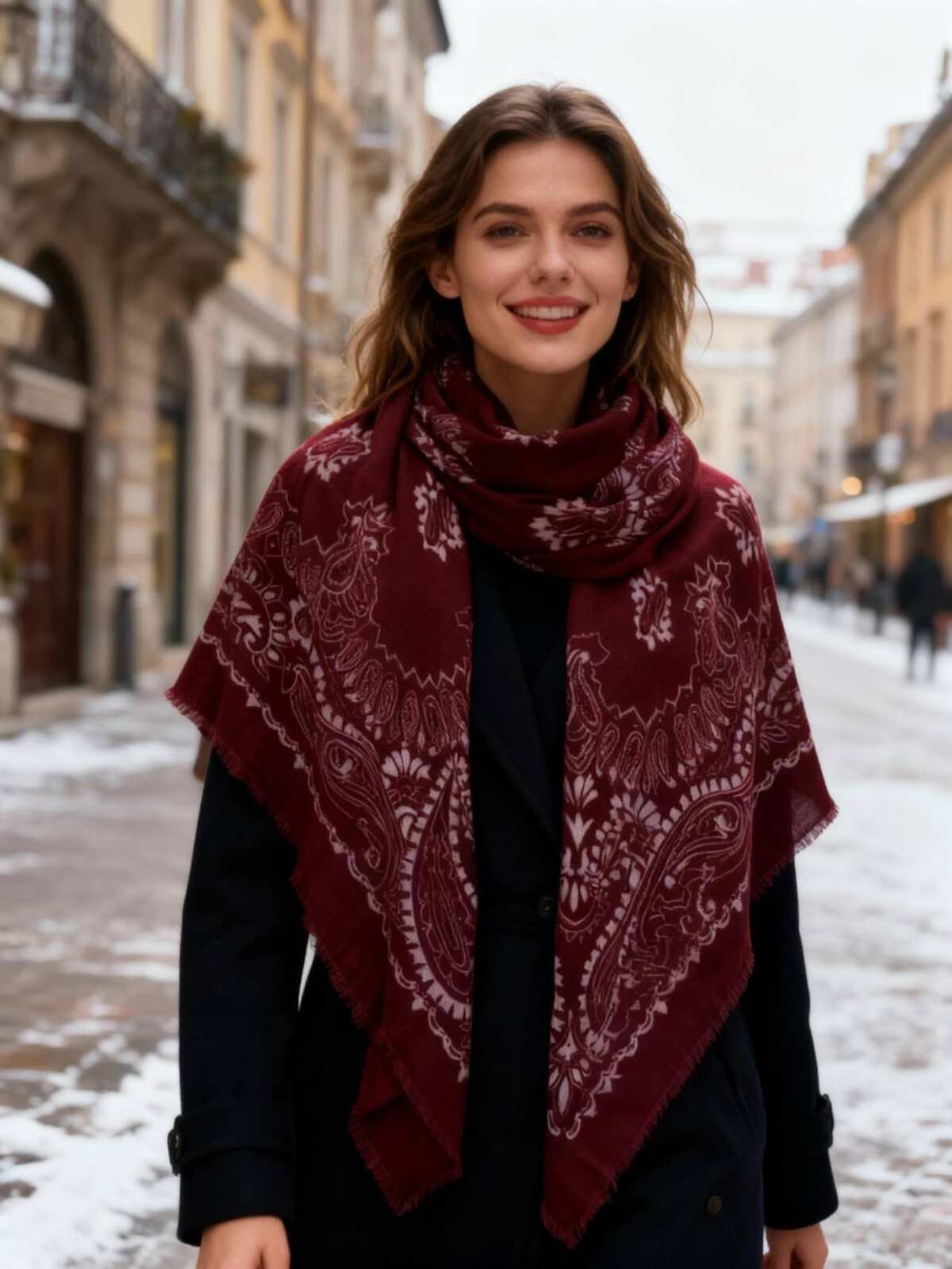 ECHARPE FOULARD CARRE BORDEAUX