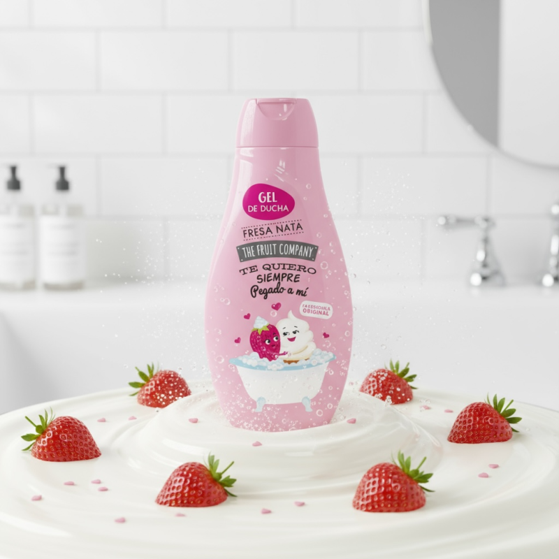 GEL DOUCHE PARFUM FRAISE CHANTILLY 600ML THE FRUIT COMPAGNY