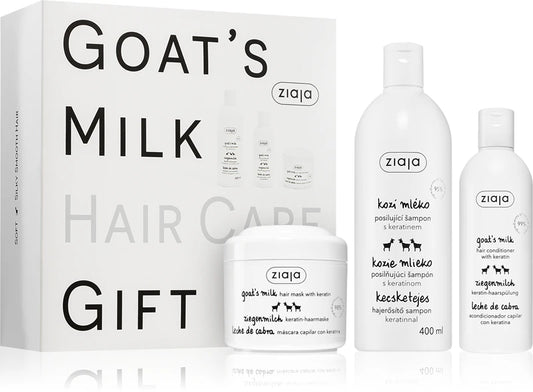 COFFRET SOINS CHEVEUX SECS OU ABIMES AU LAIT DE CHEVRE