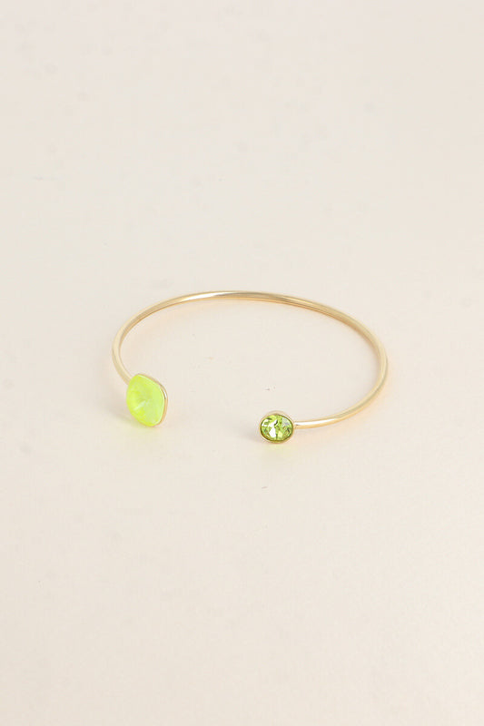 Jonc Béa doré - orné de cristaux de Swarovski® JAUNE FLUO