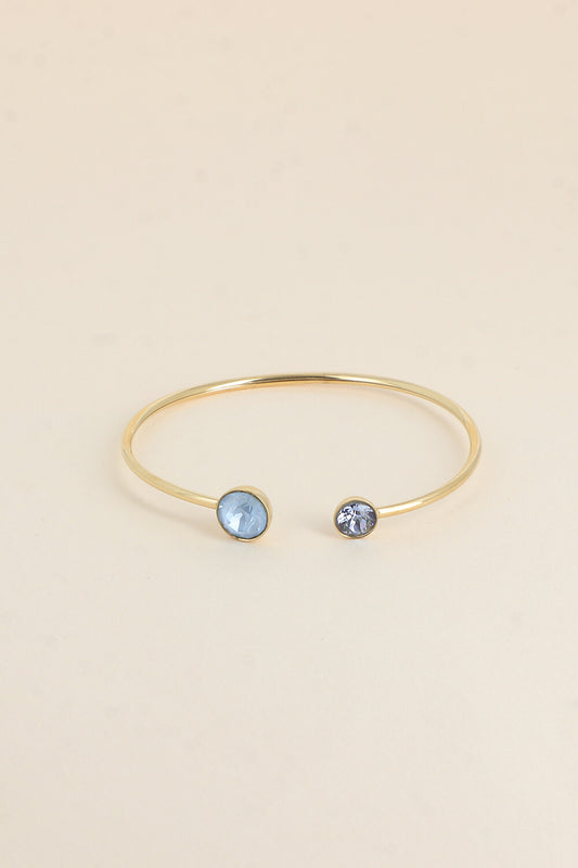 Jonc Betty doré - orné de cristaux de Swarovski® BLEU