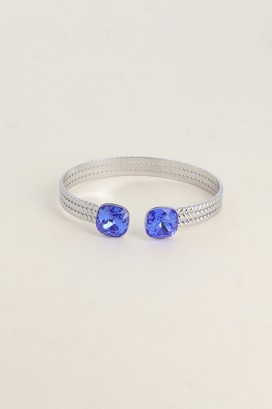 Jonc Phoebe monture argenté - orné de cristaux de Swarovski® BLEU ROI