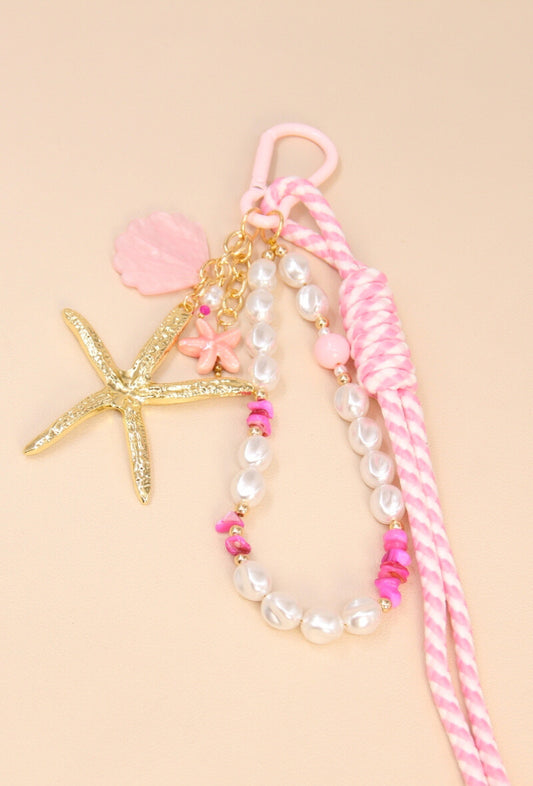Porte-clés & Bijoux de Sac – Charme Océanique rose