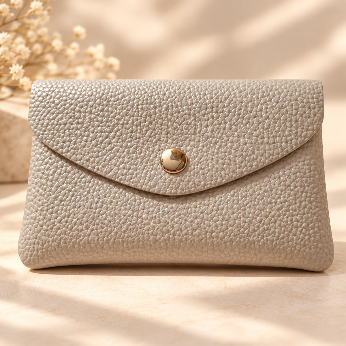 PORTEFEUILLE LEA BEIGE EN CUIR
