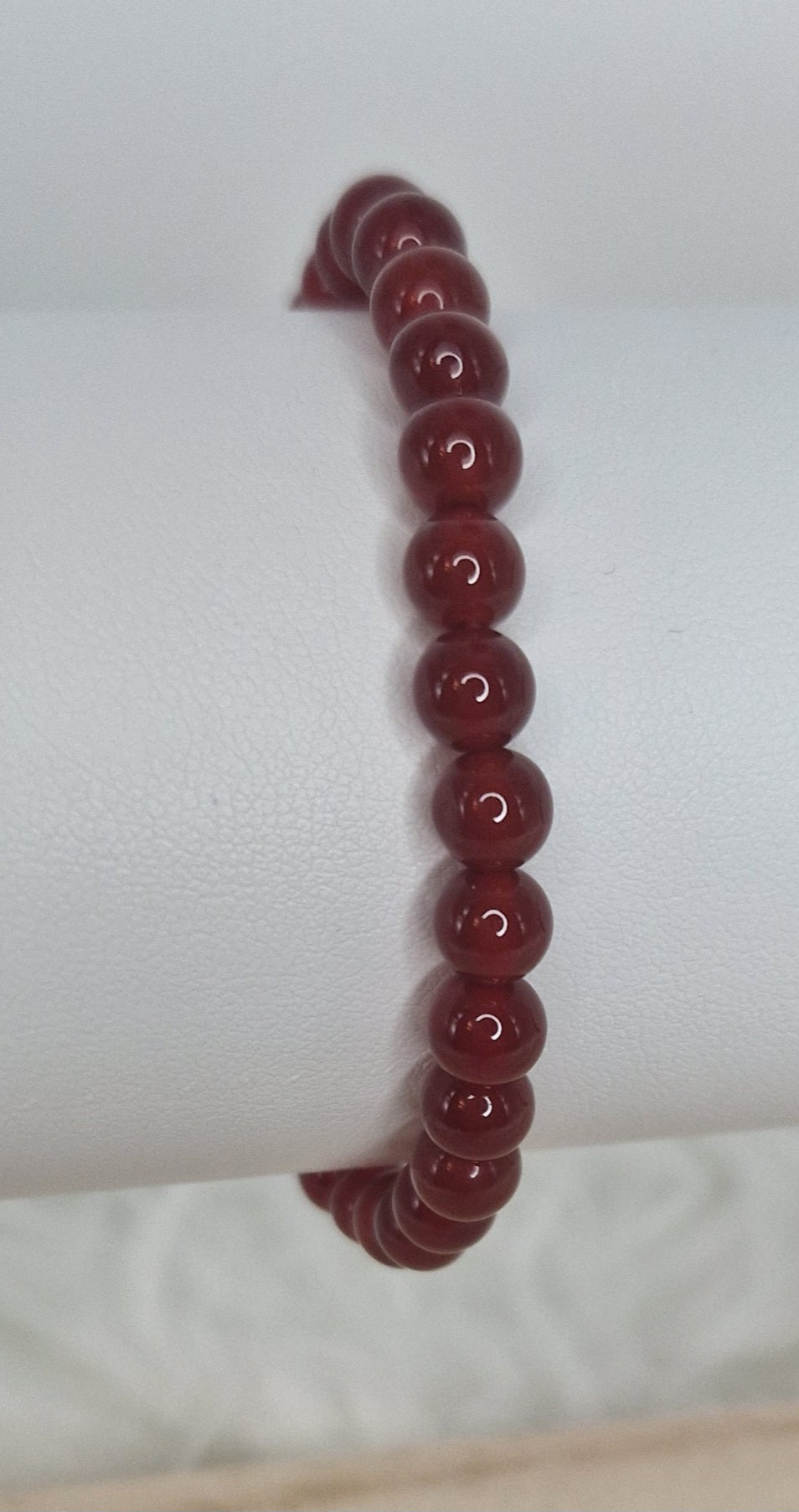 BRACELET CORNALINE ROUGE 6MM