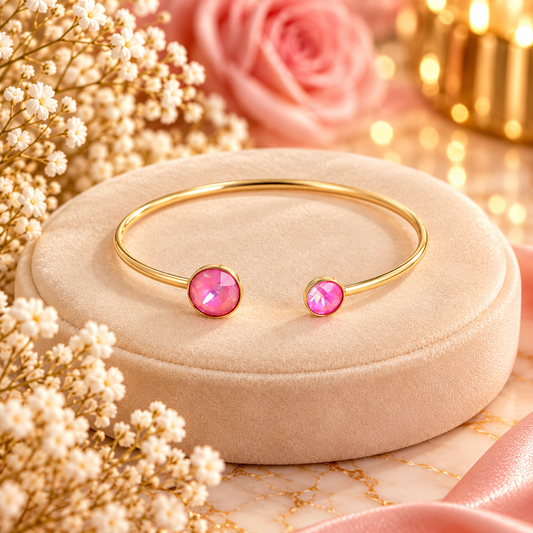 Jonc Betty doré - orné de cristaux de Swarovski® ROSE
