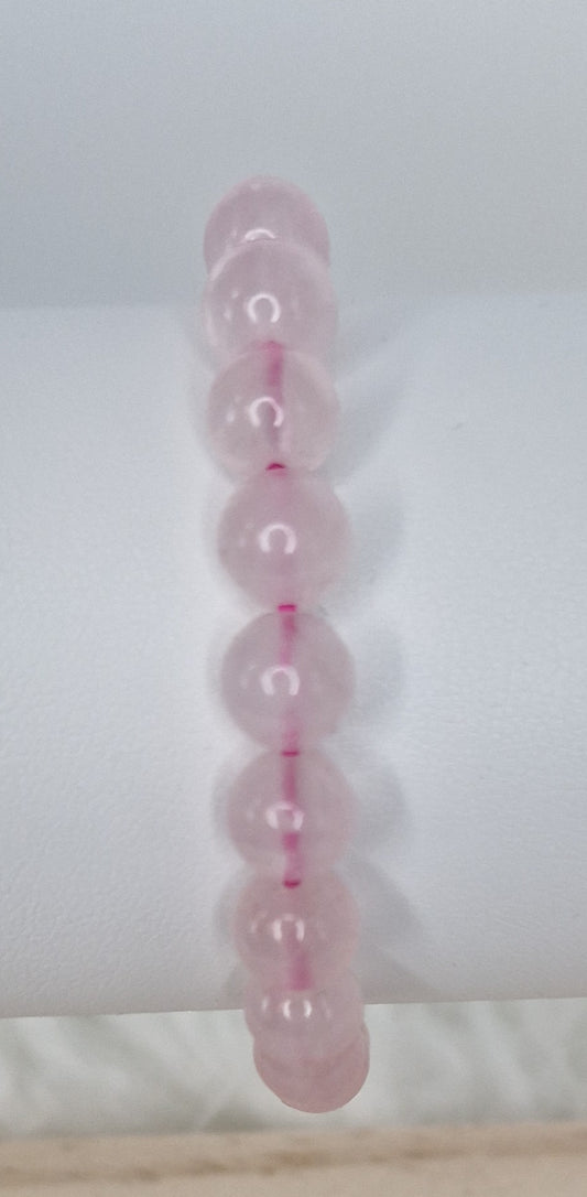 BRACELET QUARTZ ROSE 8MM