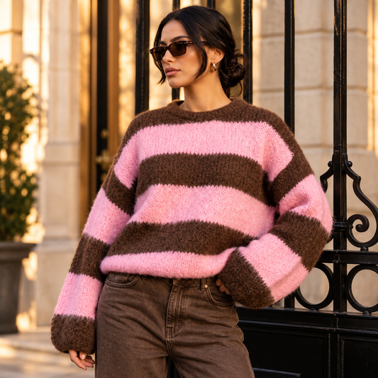 PULL ANDREA BRUN FONCE S/M