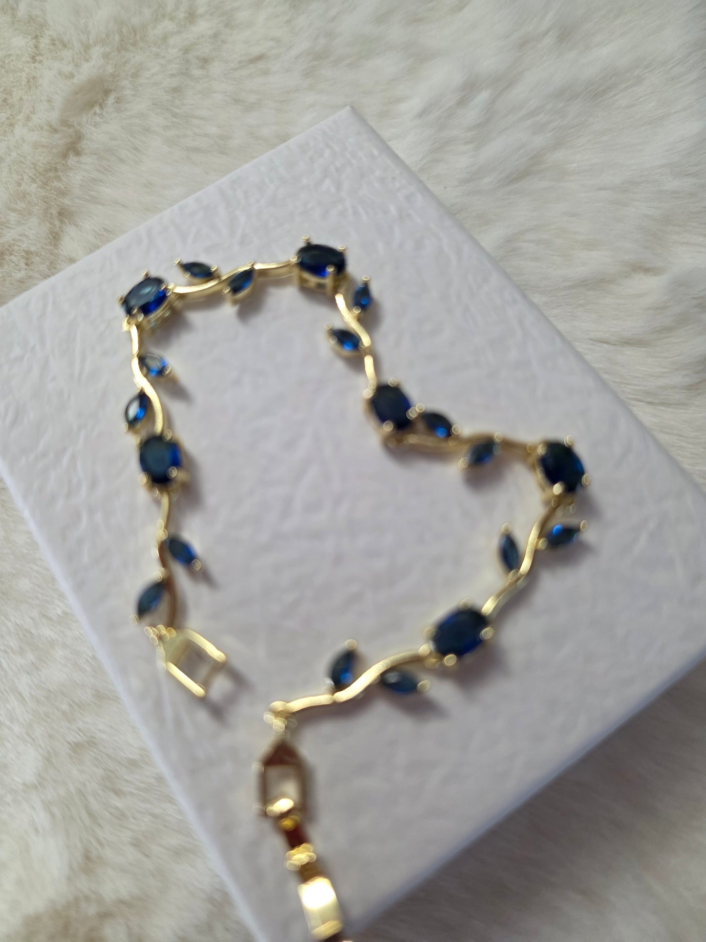 BRACELET NOEMIE DORE BLEU