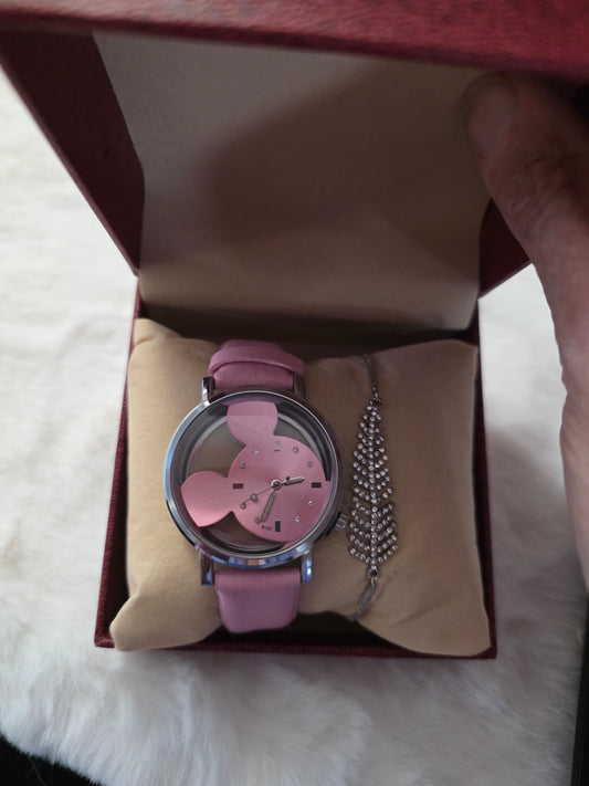COFFRET MONTRE BRACELET  ROSE