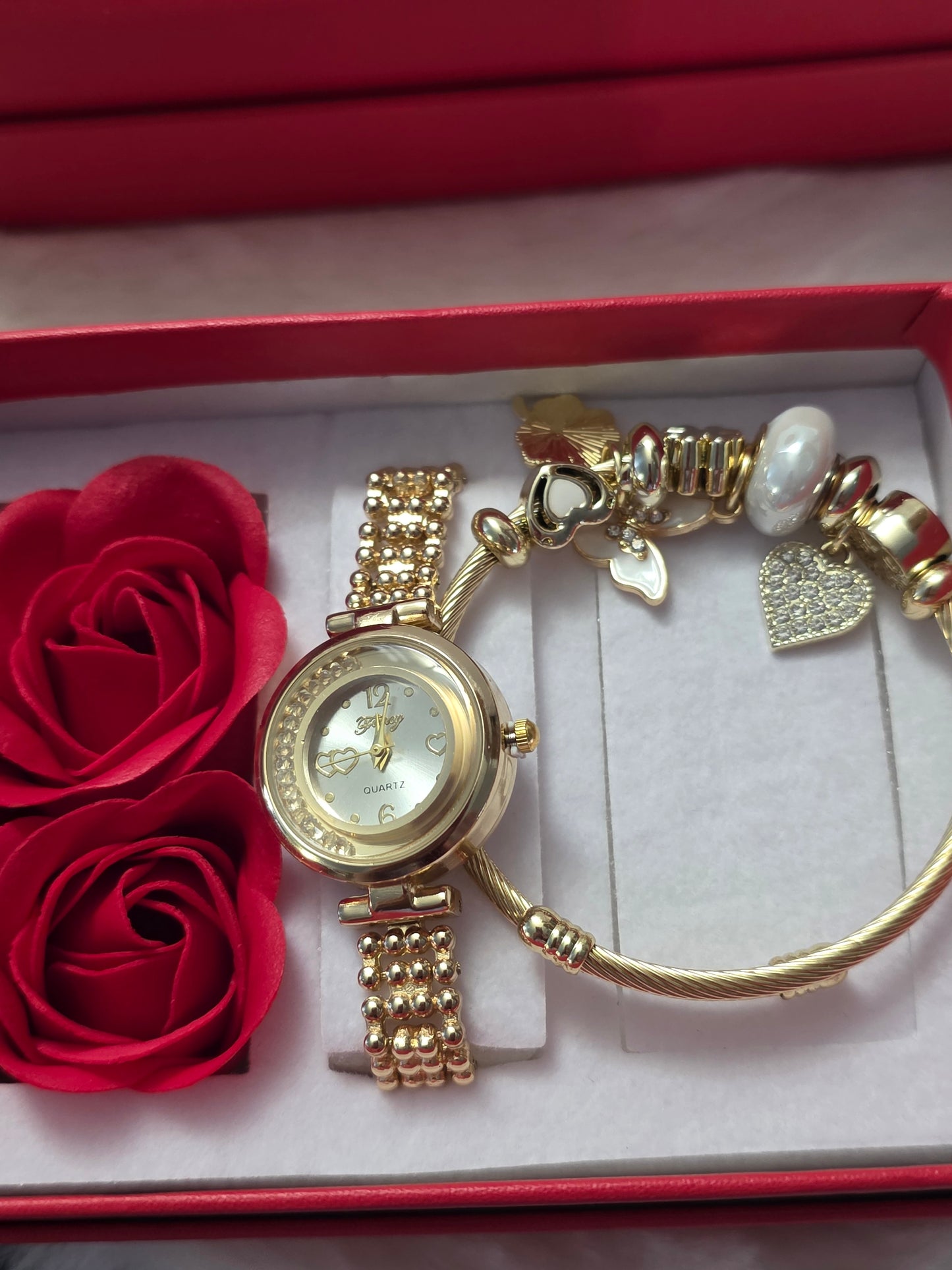 COFFRET MONTRE BRACELET  COEUR BLANC