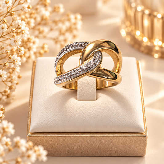 BAGUE ESMERALDA DORE TAILLE 52/54