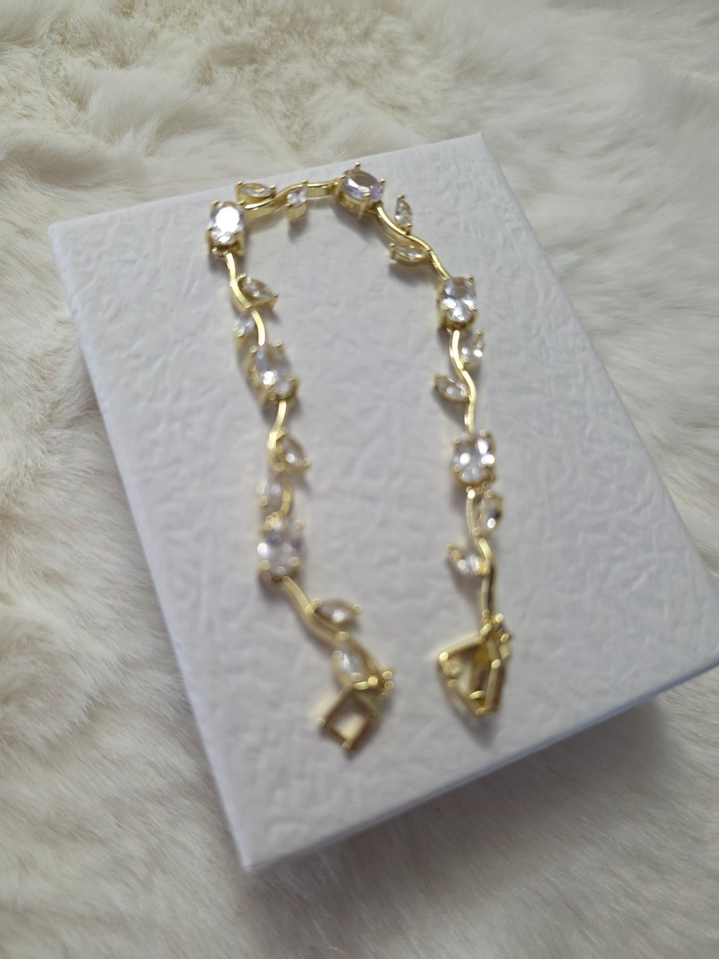 BRACELET NOEMIE DORE BLANC