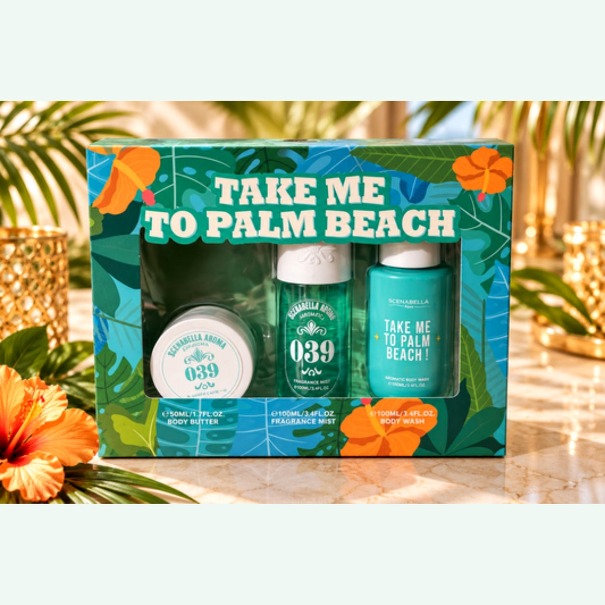 COFFRET SOIN DU CORPS 039 COCO VANILLE ORCHIDEE PECHE BOIS DE SANTAL