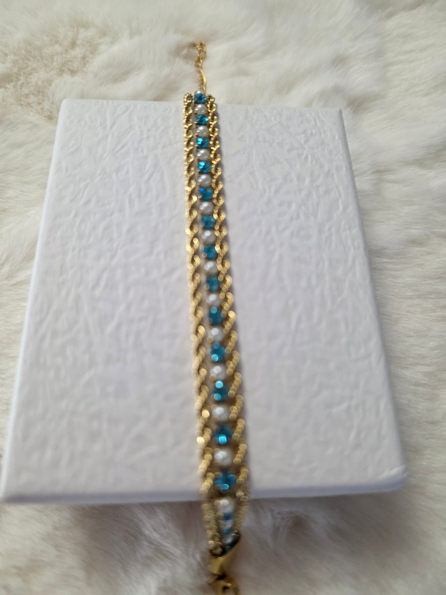 BRACELET LOUISA DORE BLEU
