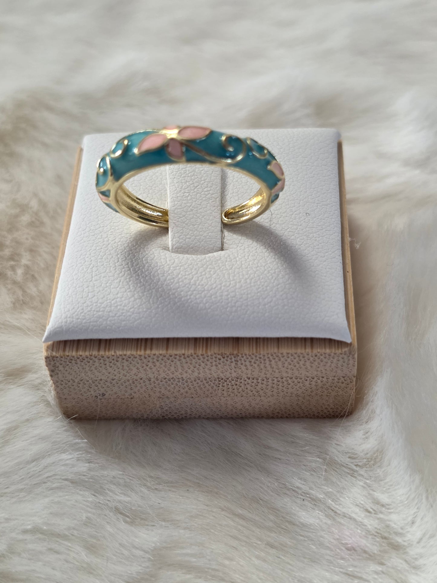 BAGUE CLEOPATRE VERT ET ROSE