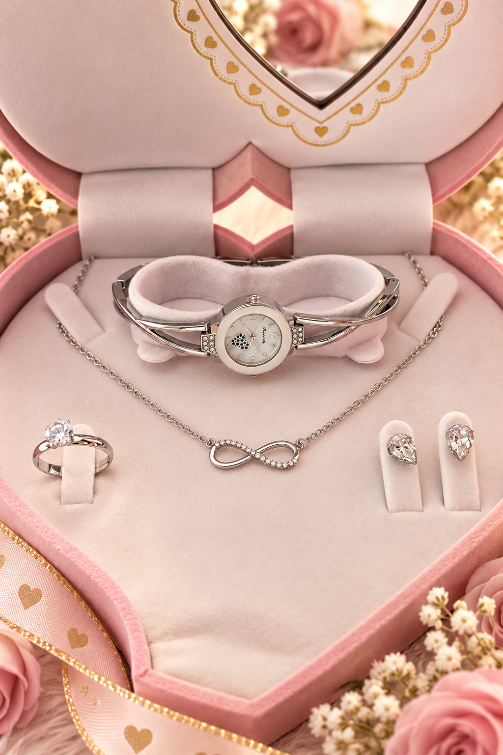 COFFRET MONTRE ARGENT INFINI