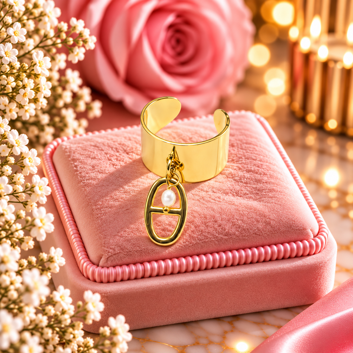 BAGUE MARINE dorée