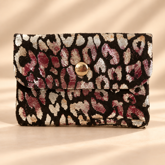 PORTEFEUILLE CHRISTINE LEOPARD MARRON