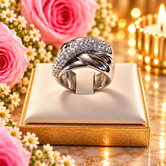 BAGUE DELIA ARGENTE TAILLE 52/54