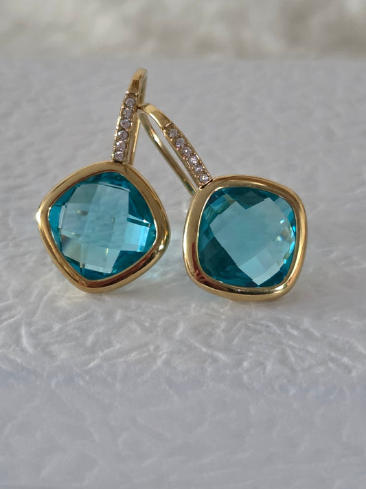 BOUCLES D'OREILLES LEONA BLEU TURQUOISE