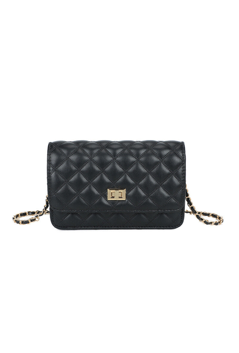 SAC SABRINE NOIR AVEC FERMOIR