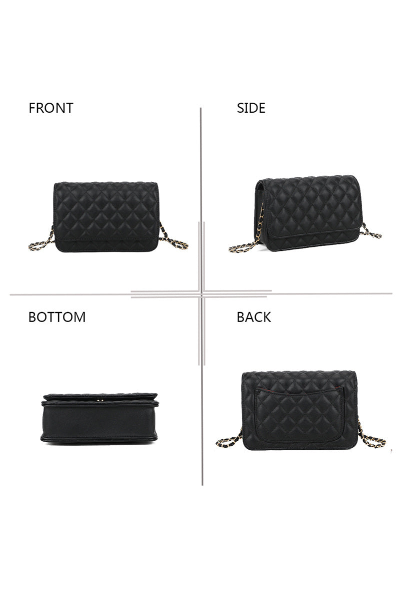 SAC SABRINE NOIR AVEC FERMOIR