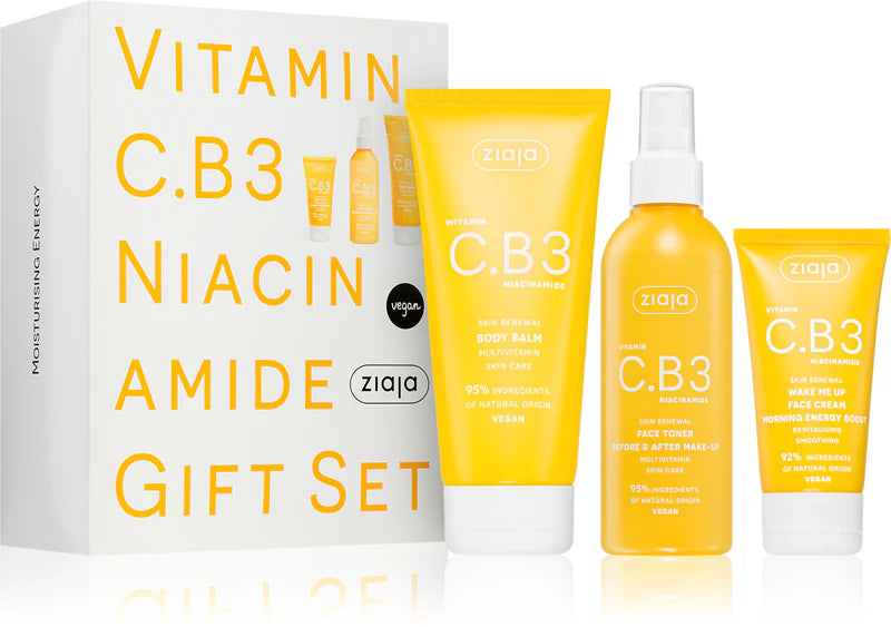 COFFRET VITAMINE C B3 NIACINAMIDE CORPS ET VISAGE 3 PIECES