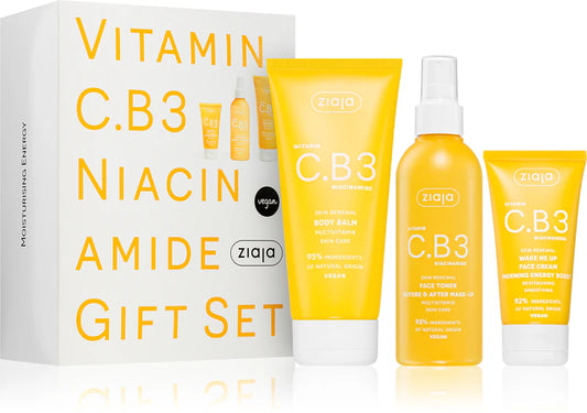 COFFRET VITAMINE C B3 NIACINAMIDE CORPS ET VISAGE 3 PIECES